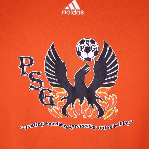 Adidas Hoodie Mens Small Orange Fleece Soccer PSG - Picture 5 of 13